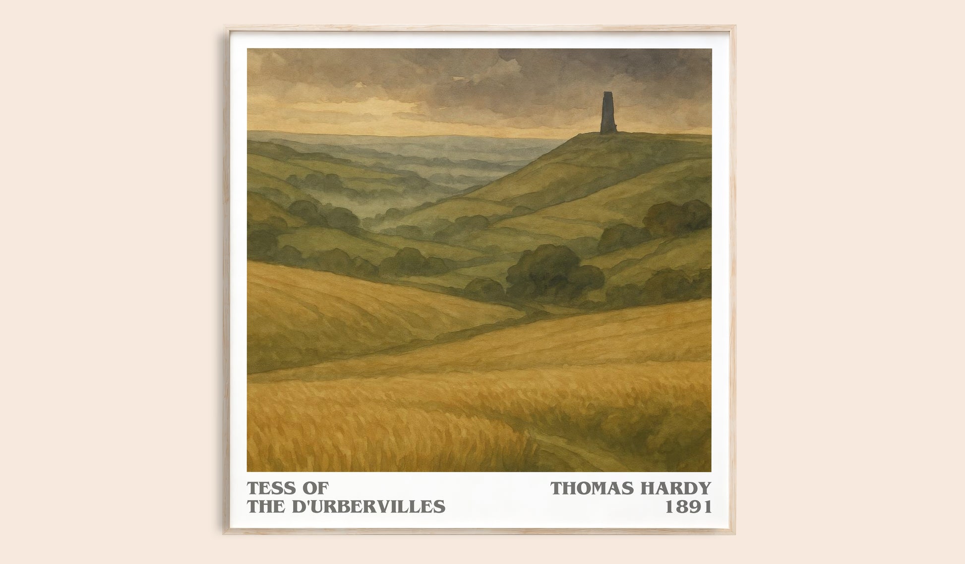 Tess of the D'Urbervilles literary book poster by Thomas Hardy – framed literary art print