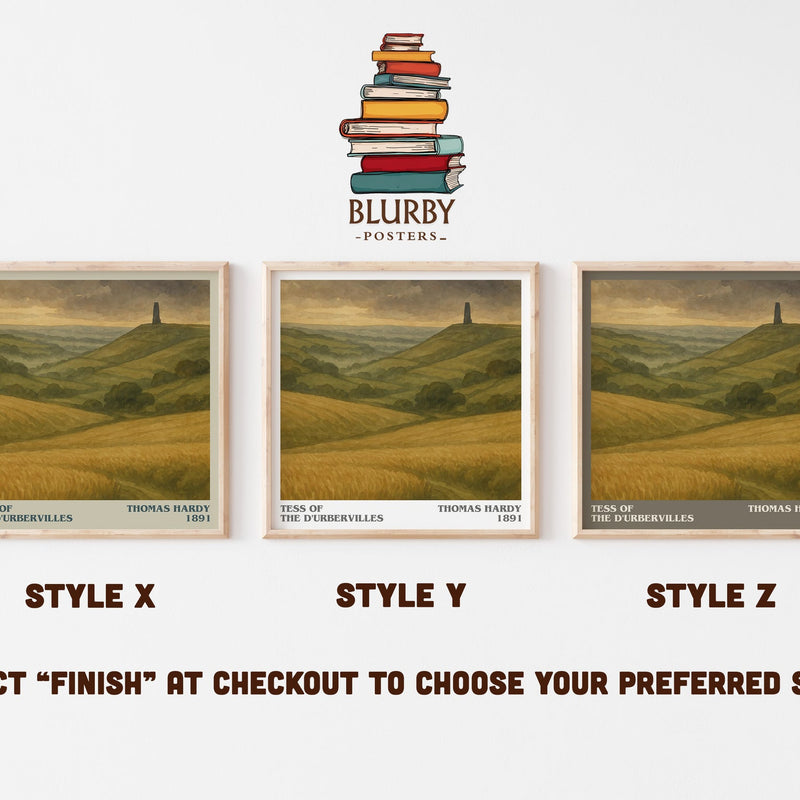 Tess of the D'Urbervilles literary print in frame leaning in hallway – classic literature wall art