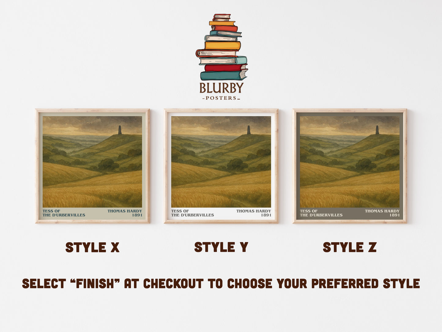 Tess of the D'Urbervilles literary print in frame leaning in hallway – classic literature wall art