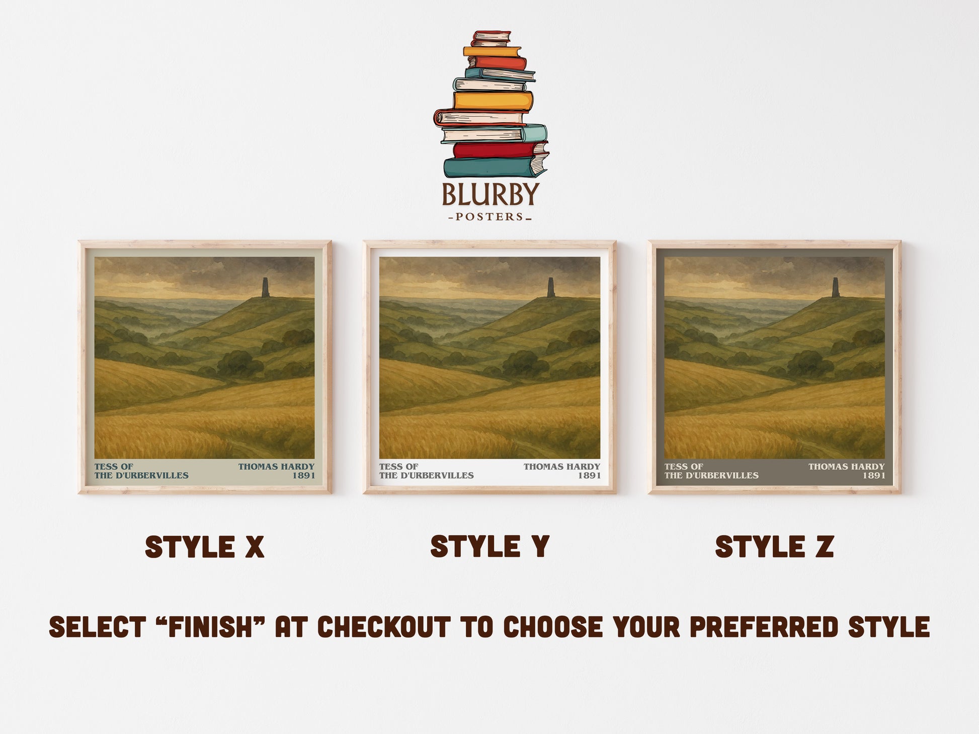 Tess of the D'Urbervilles literary print in frame leaning in hallway – classic literature wall art