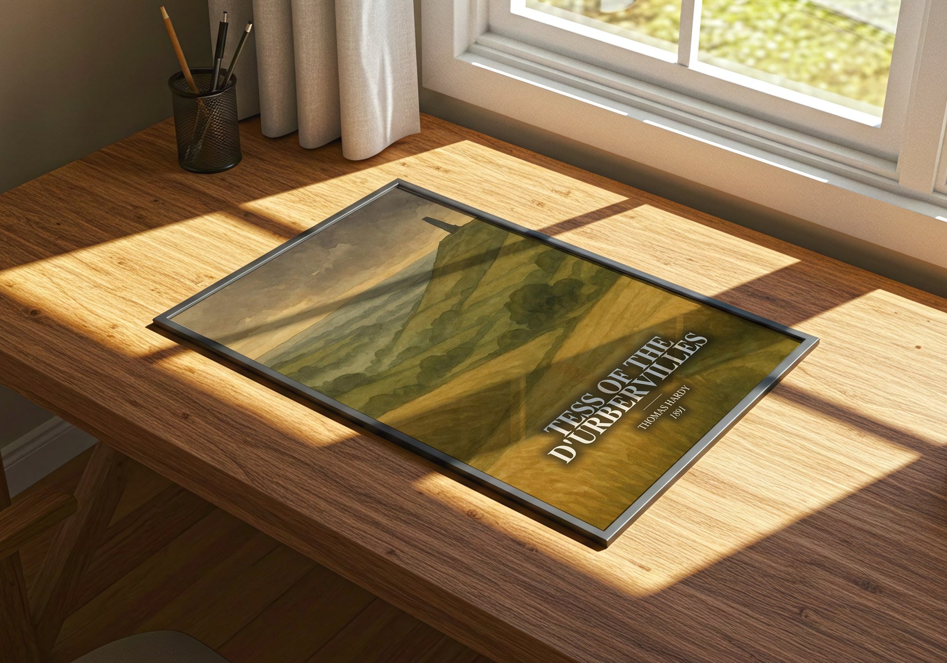Tess Of The D'Urbervilles watercolour book poster framed on wall – classic literature wall art