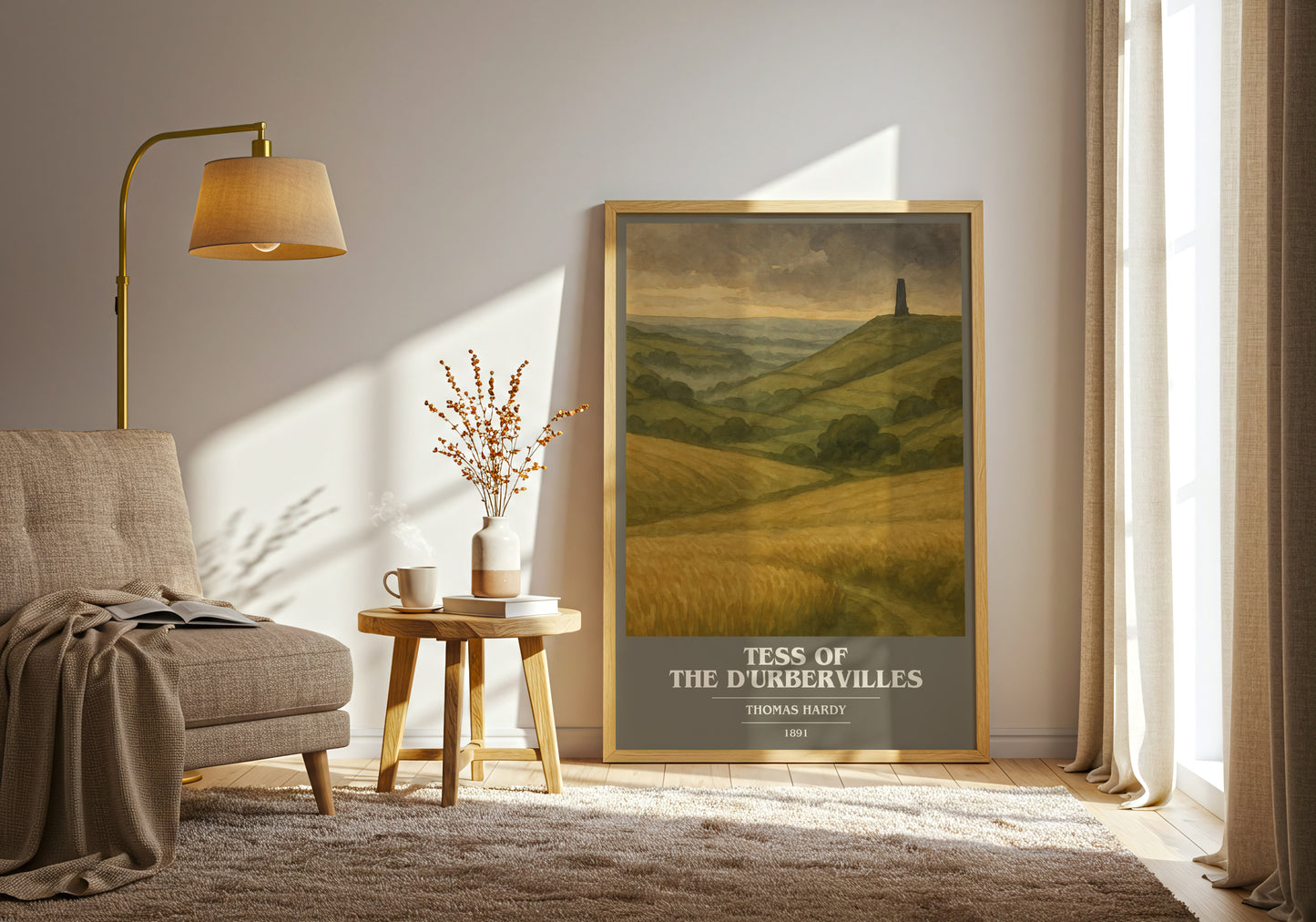 Tess of the D'Urbervilles book cover print on bookshelf – Thomas Hardy fan gift
