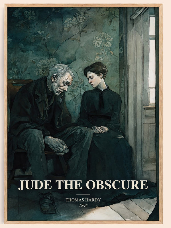 Jude The Obscure watercolour book poster by Thomas Hardy – framed literary art print