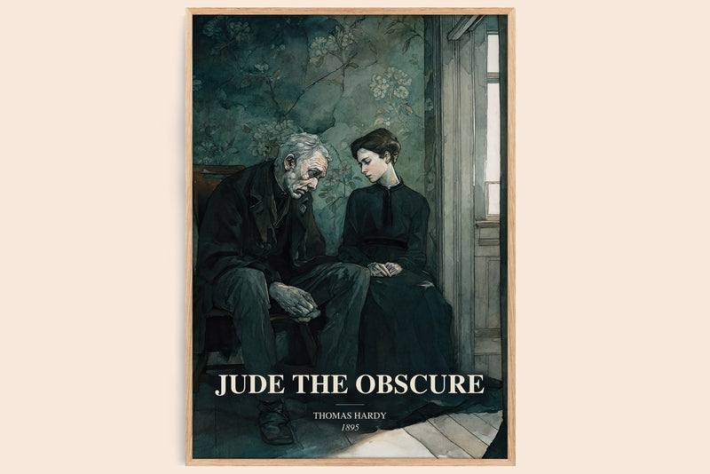 Jude The Obscure watercolour book poster by Thomas Hardy – framed literary art print