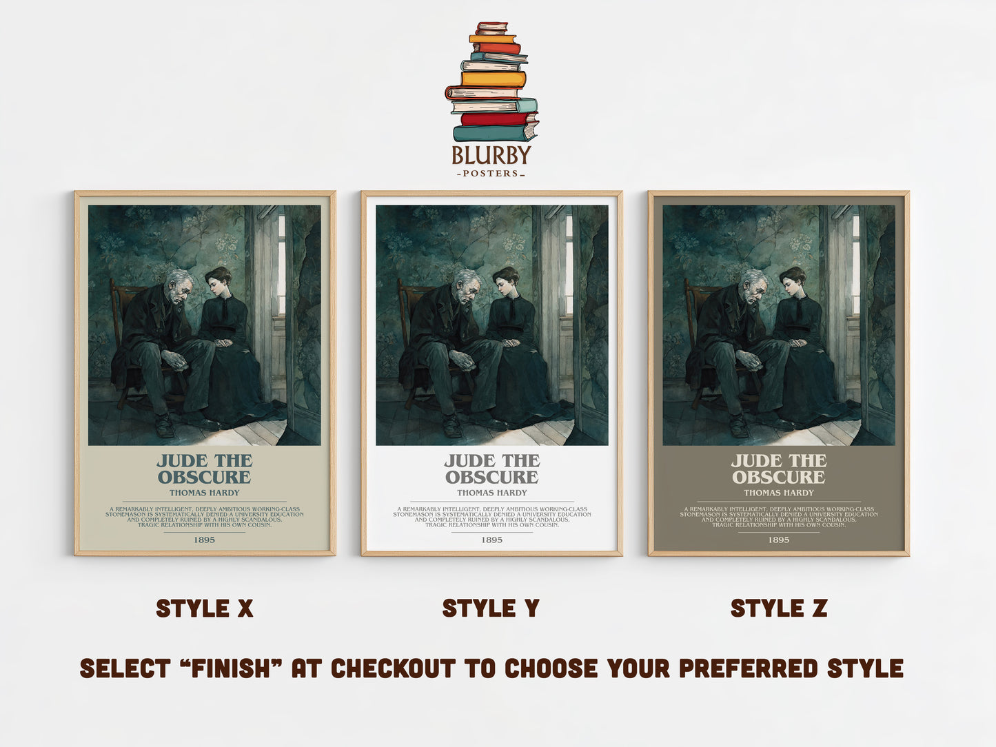 Jude the Obscure bookish print in frame leaning in hallway – classic literature wall art