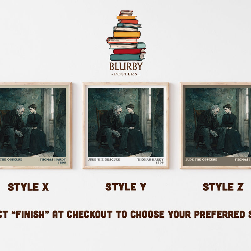 Jude the Obscure literary print in frame leaning in hallway – classic literature wall art