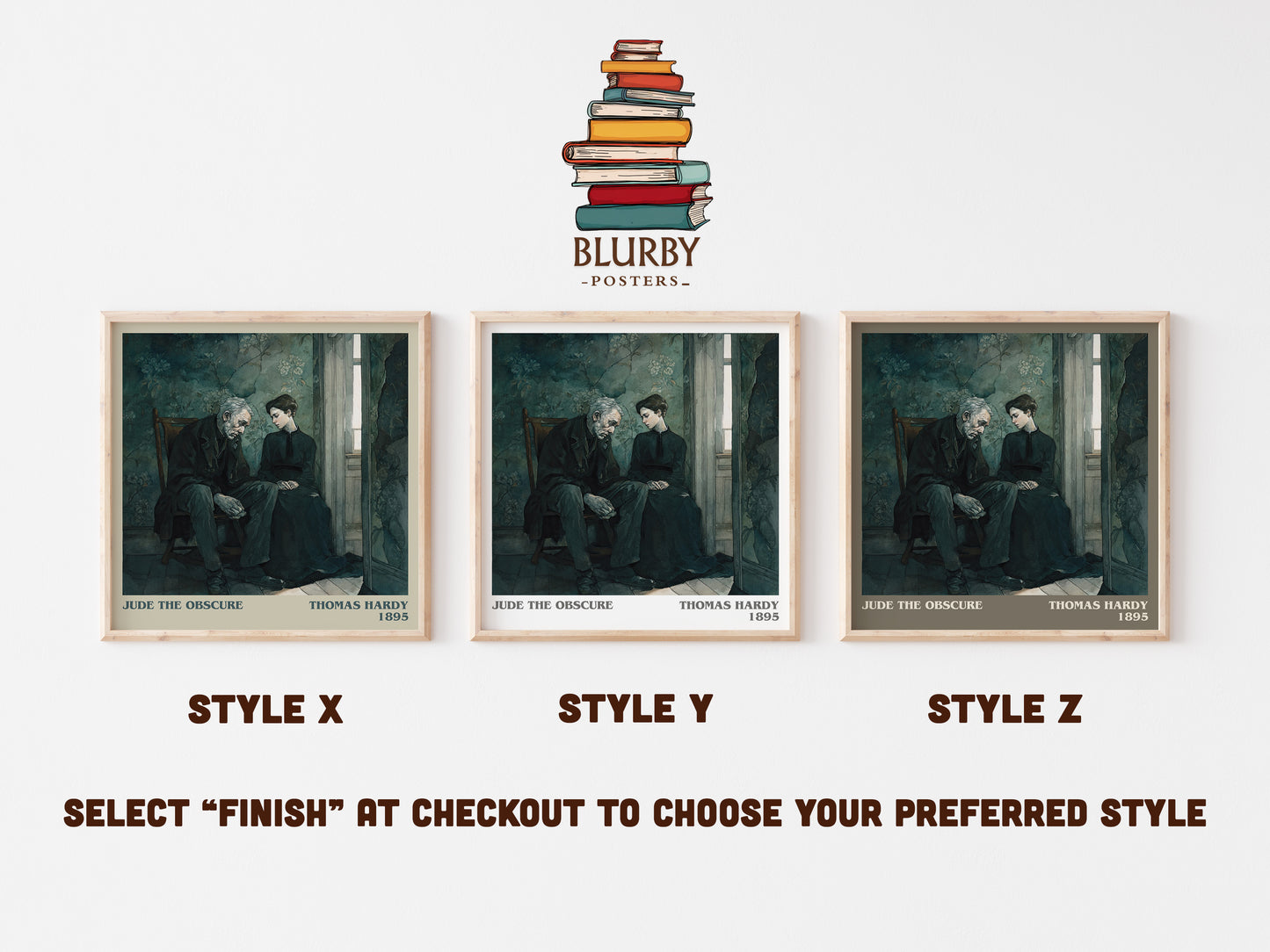 Jude the Obscure literary print in frame leaning in hallway – classic literature wall art