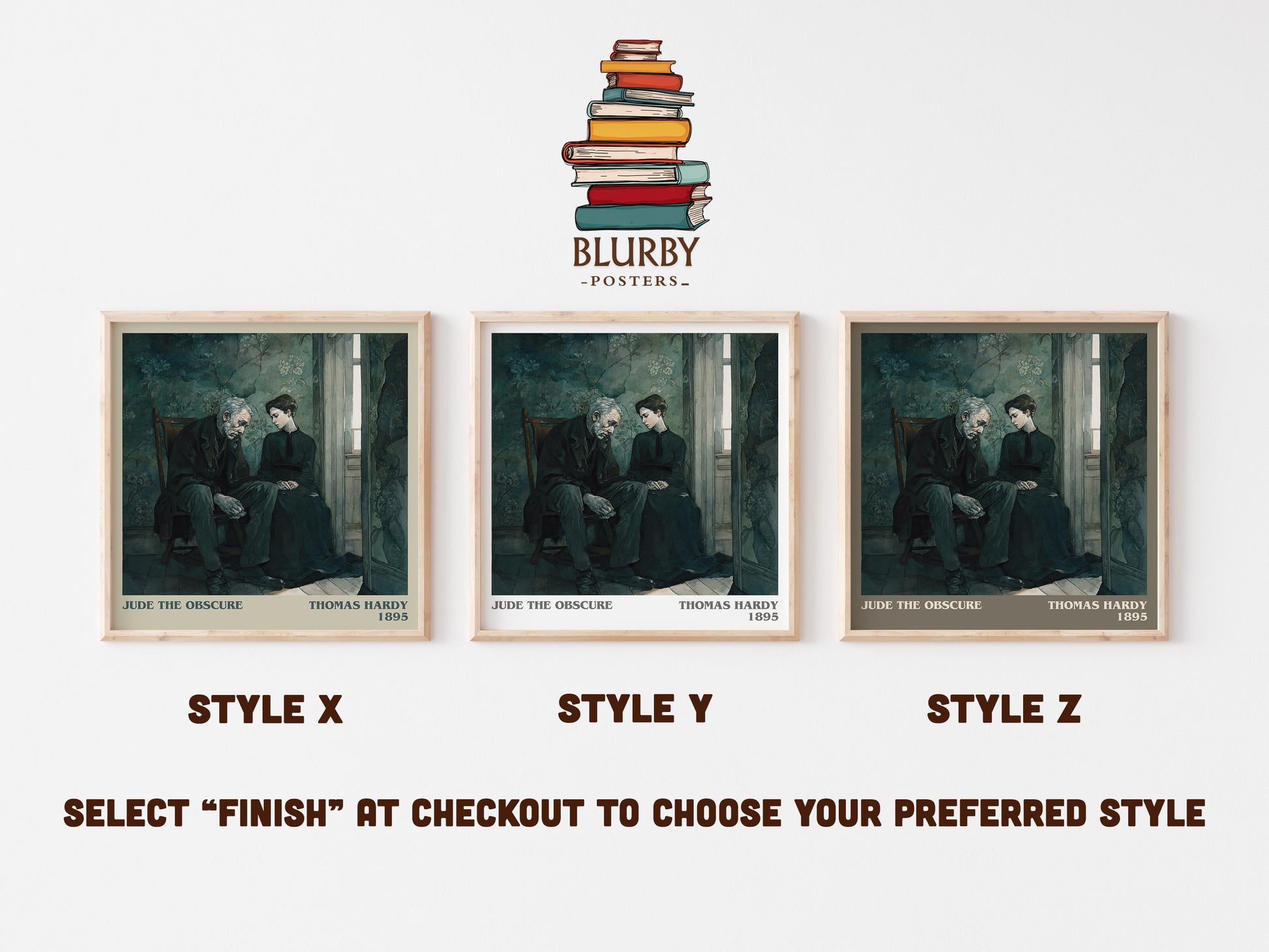 Jude the Obscure literary print in frame leaning in hallway – classic literature wall art