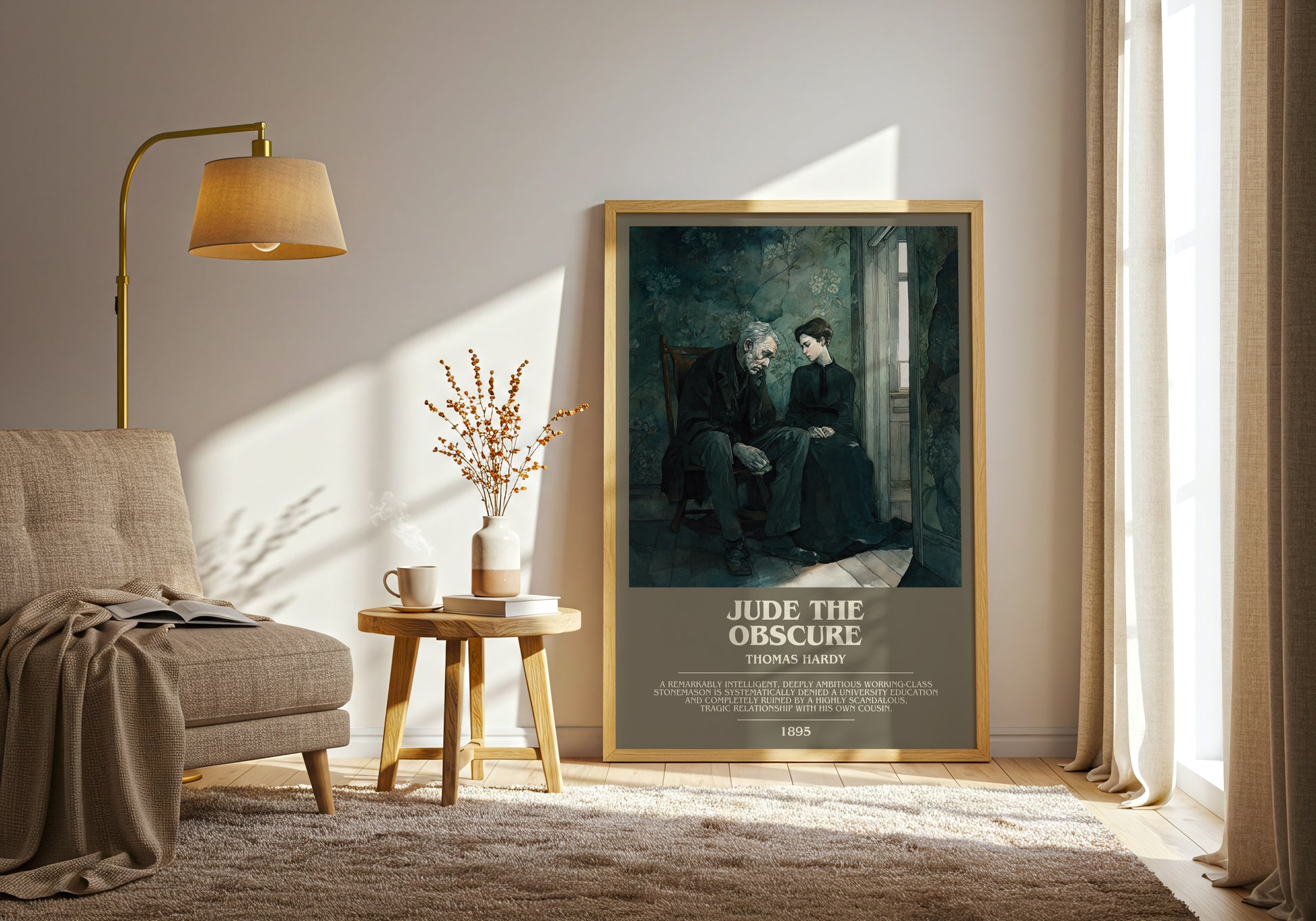 Jude the Obscure bookish print on bookshelf – Thomas Hardy fan gift
