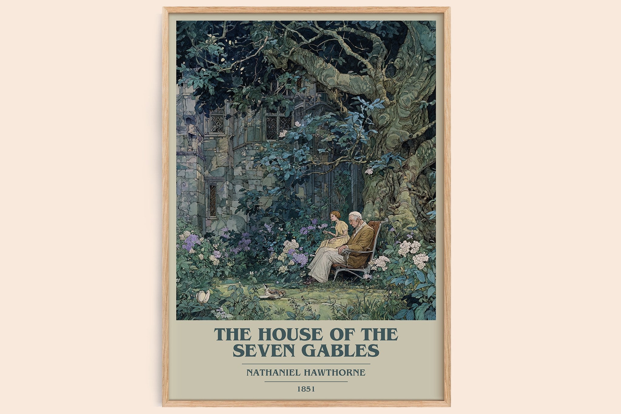 The House of the Seven Gables Book Cover Poster by Nathaniel Hawthorne