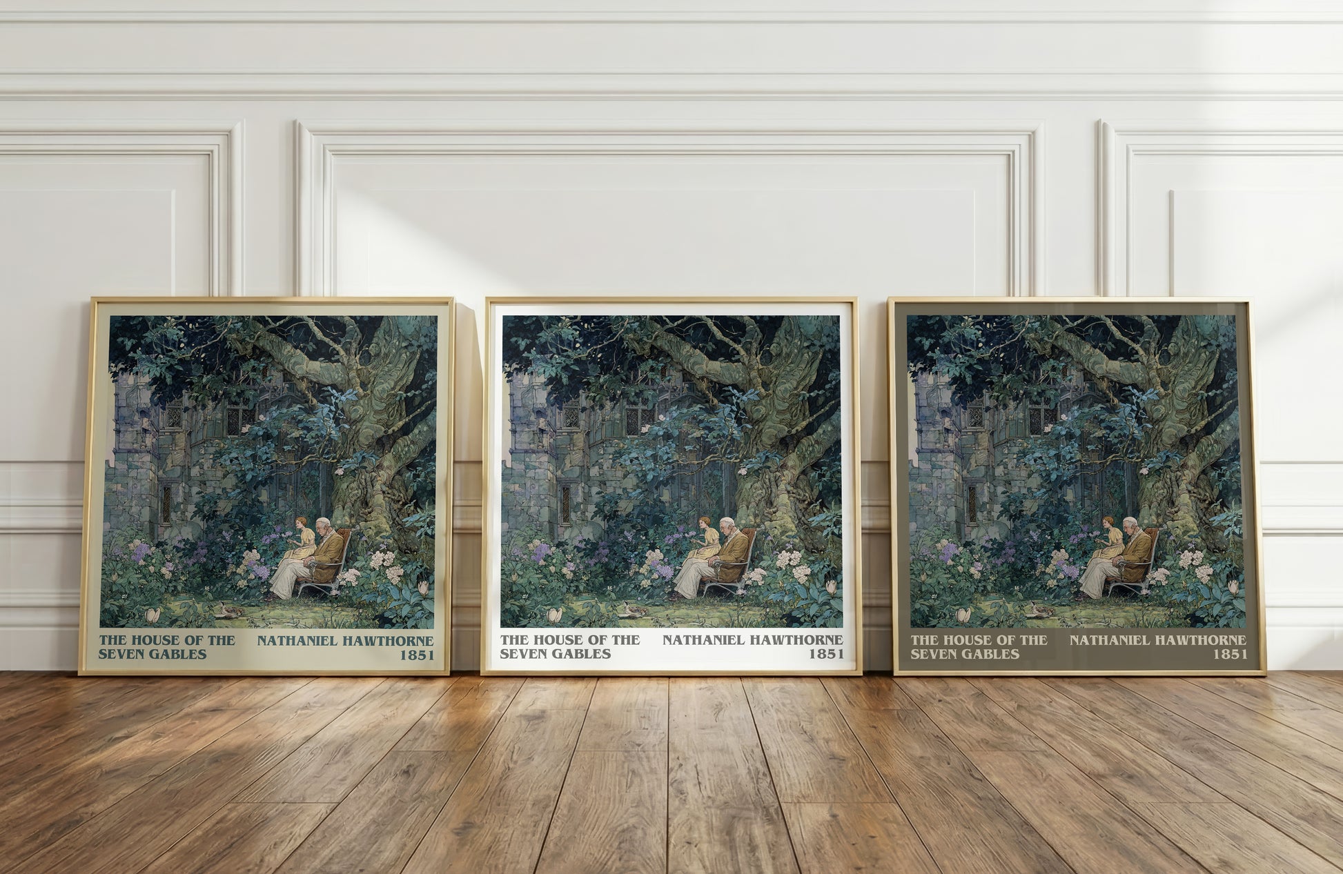 The House of the Seven Gables literary art print colour and style options – Nathaniel Hawthorne book art