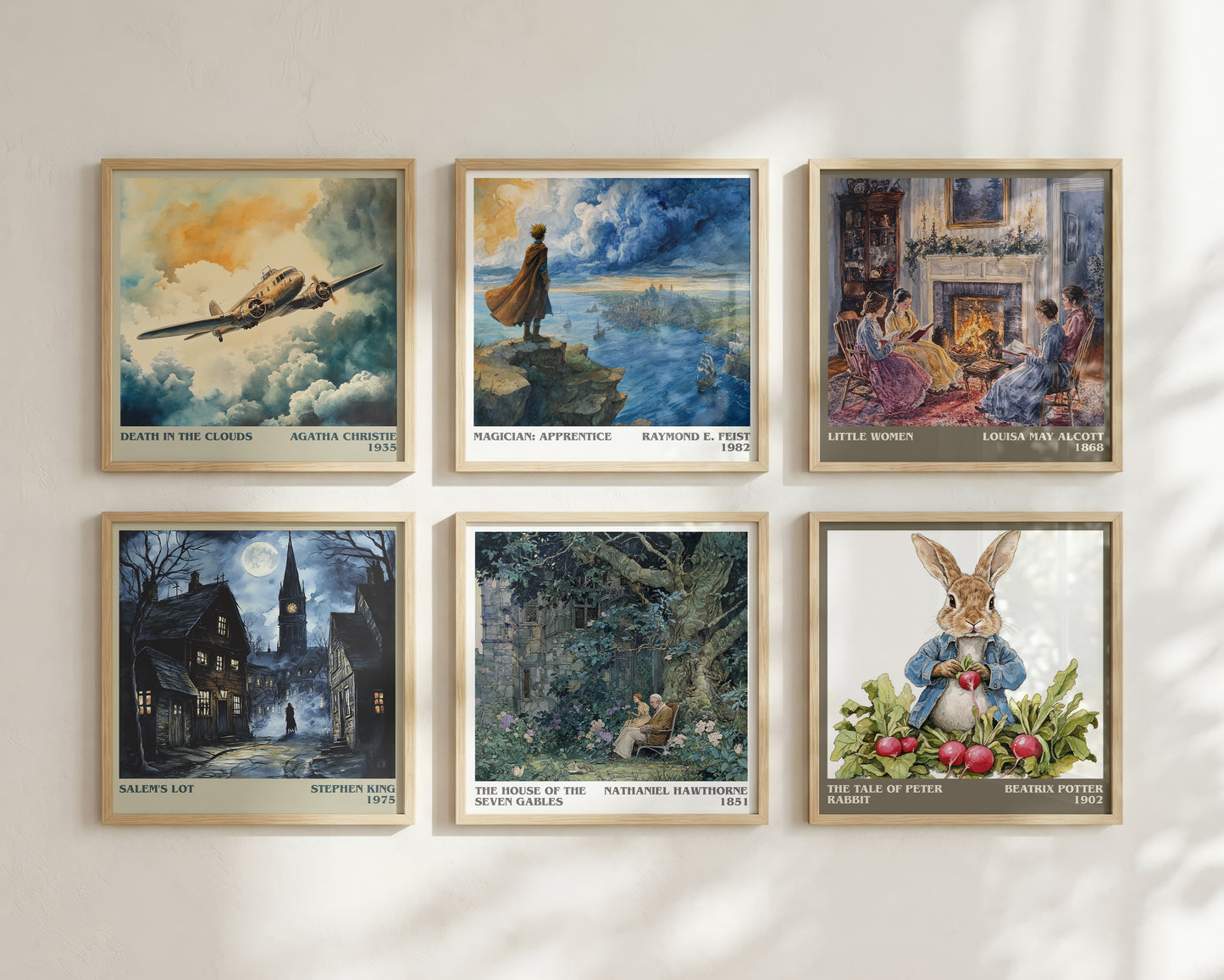 The House of the Seven Gables literary print framed by window – literary home decor