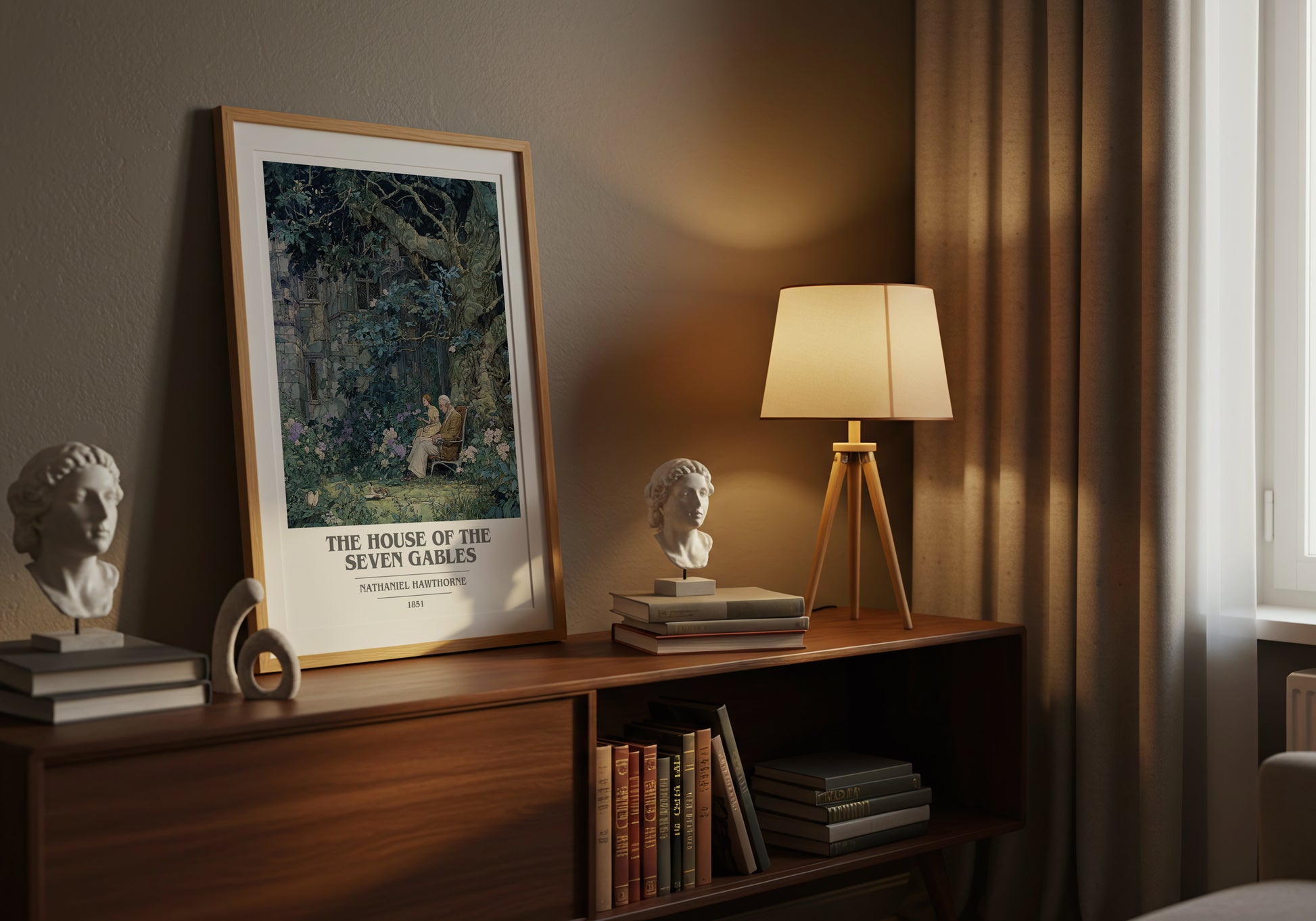 The House of the Seven Gables book cover book poster framed on wall – classic literature wall art