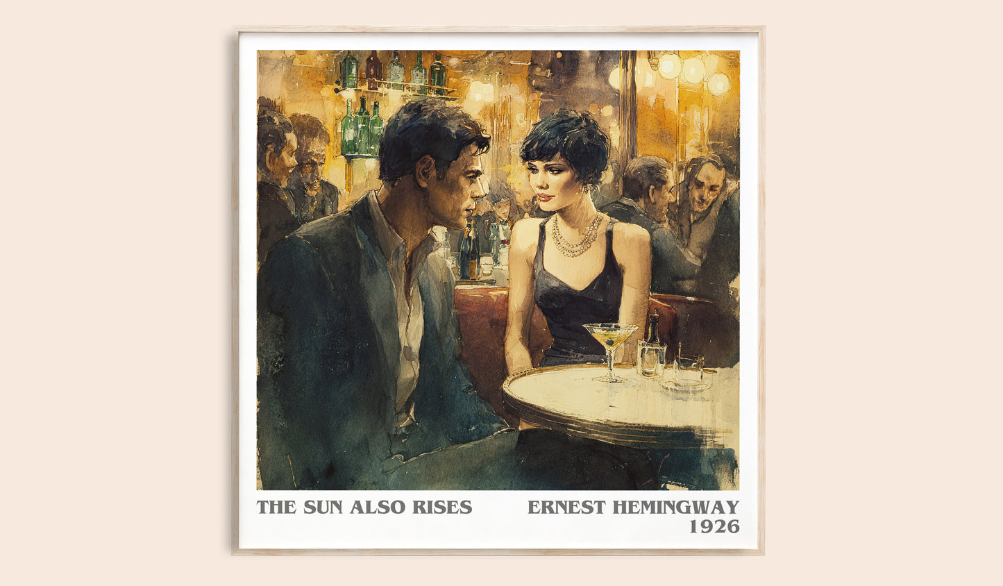 The Sun Also Rises literary book poster by Ernest Hemingway – framed literary art print