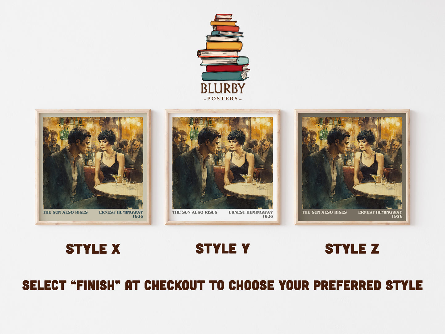 The Sun Also Rises literary print in frame leaning in hallway – classic literature wall art