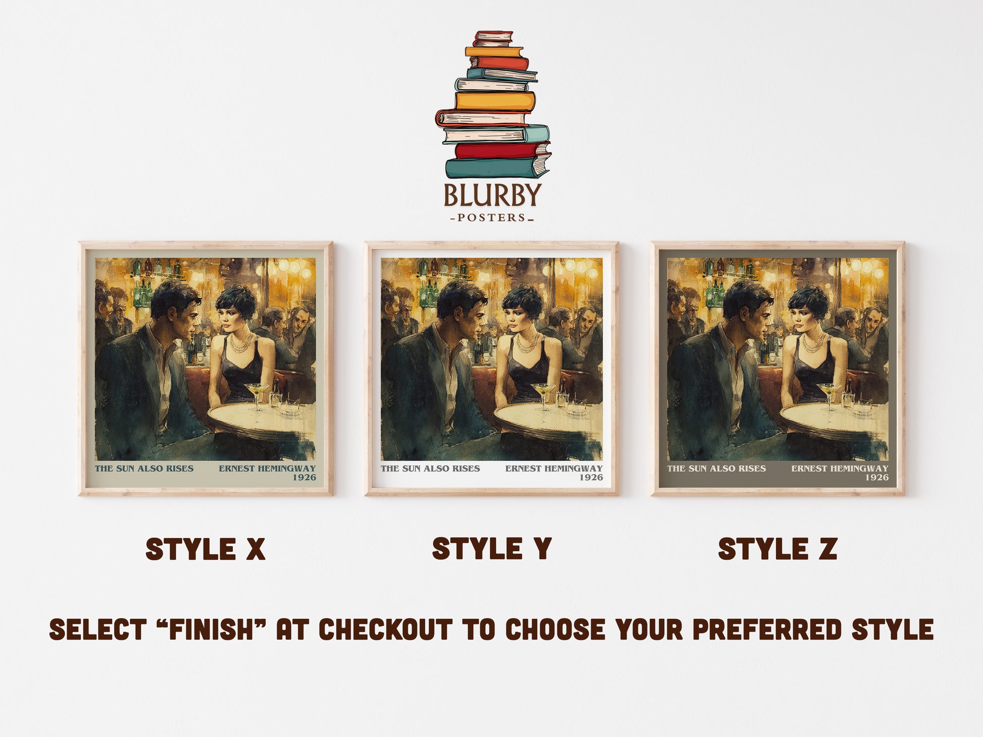 The Sun Also Rises literary print in frame leaning in hallway – classic literature wall art