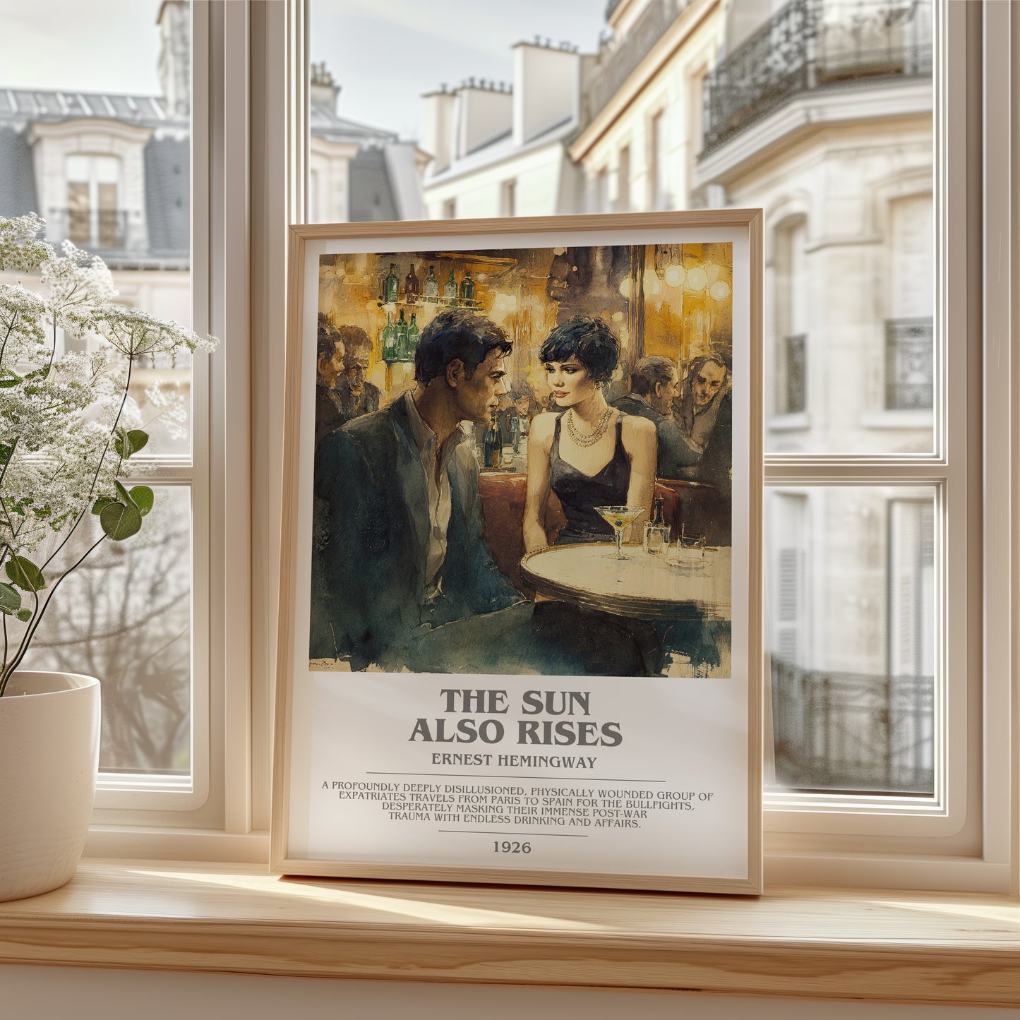 The Sun Also Rises bookish poster colour and style options – Ernest Hemingway book art
