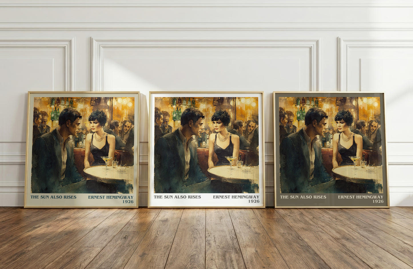 The Sun Also Rises literary art print colour and style options – Ernest Hemingway book art