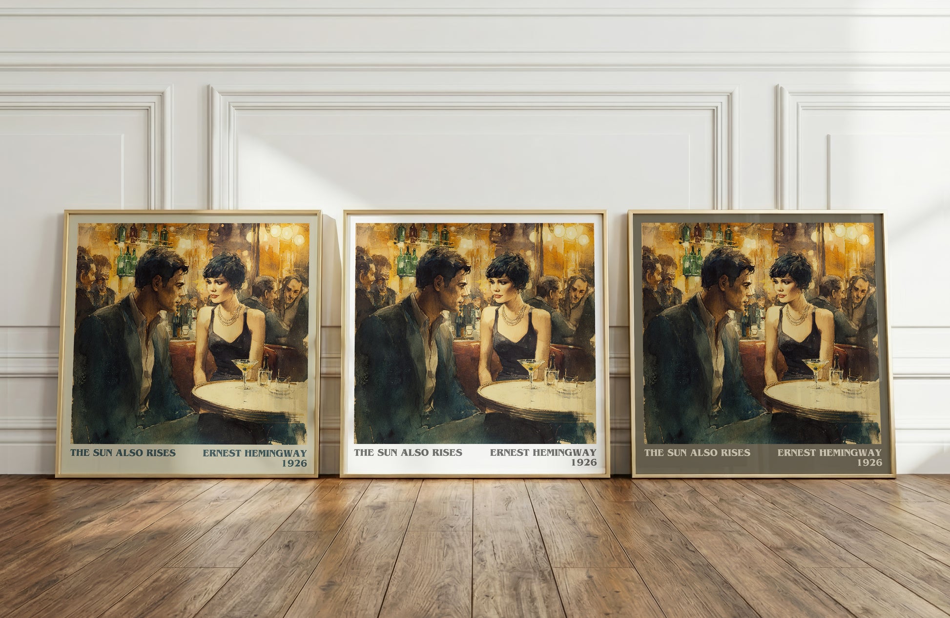 The Sun Also Rises literary art print colour and style options – Ernest Hemingway book art