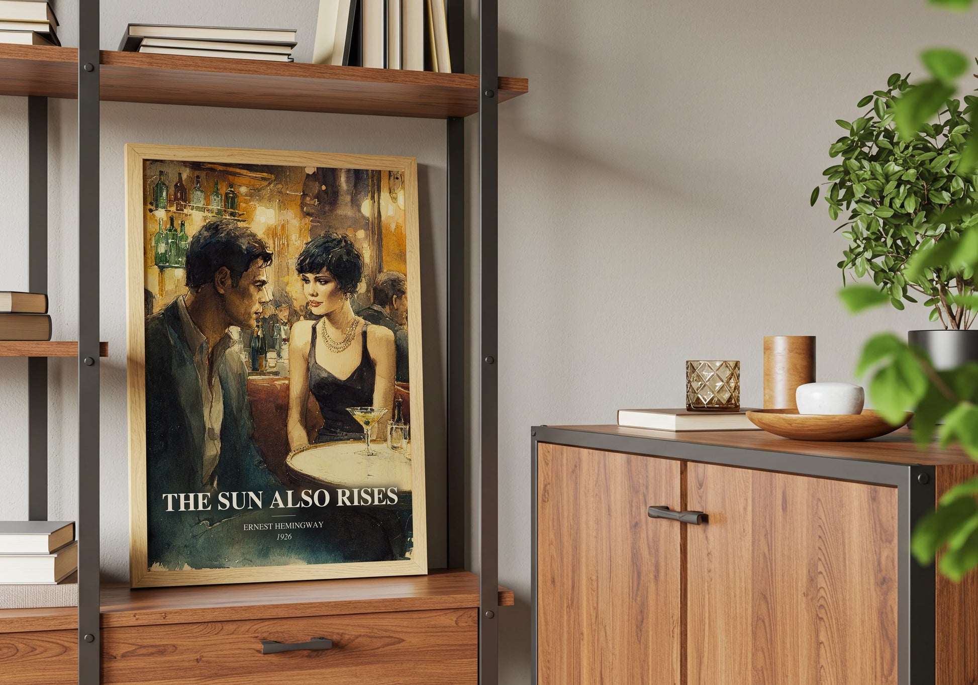 The Sun Also Rises book watercolour illustration paper finish options – matte satin gloss