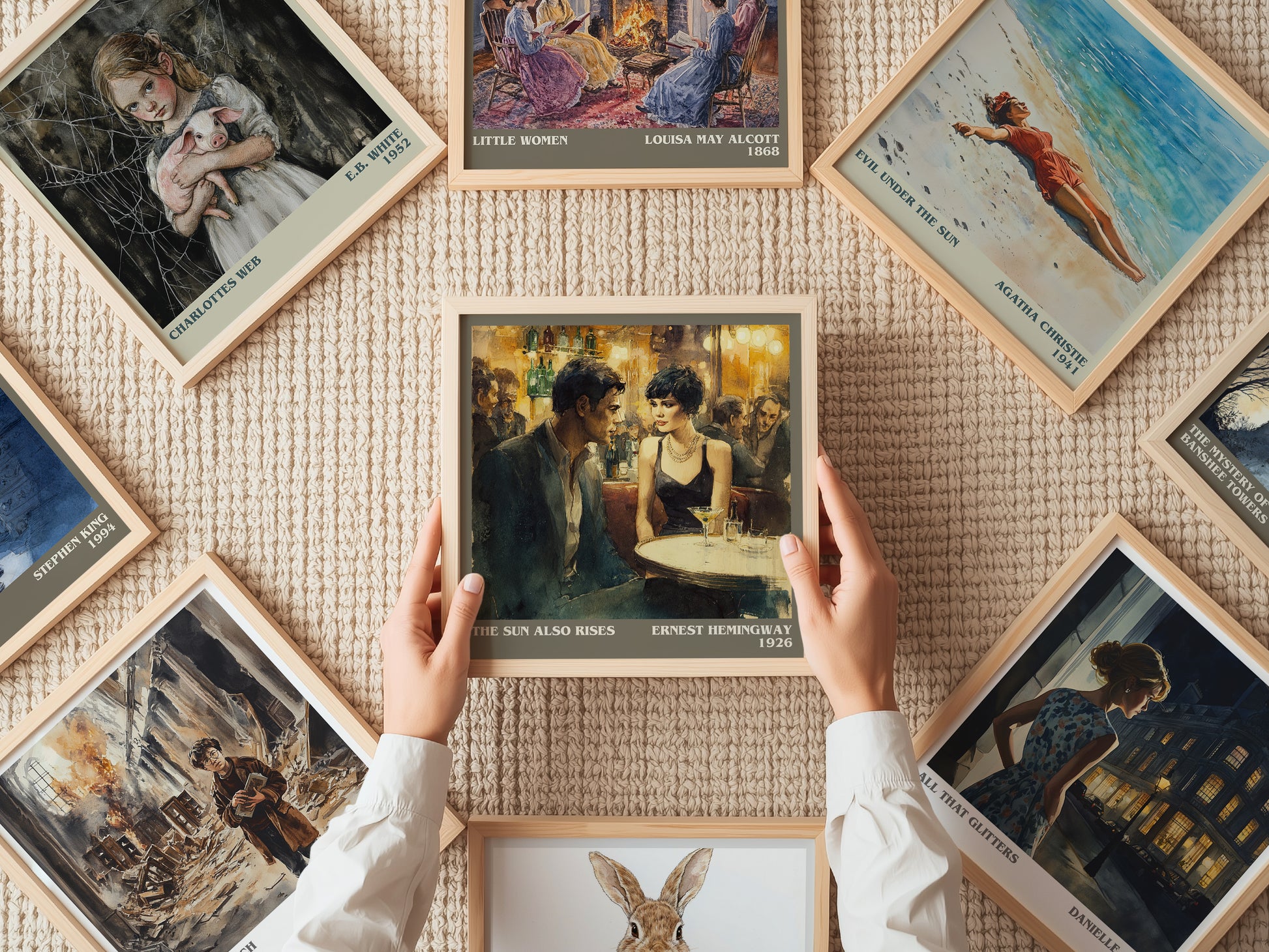 The Sun Also Rises literary book poster framed on wall – classic literature wall art