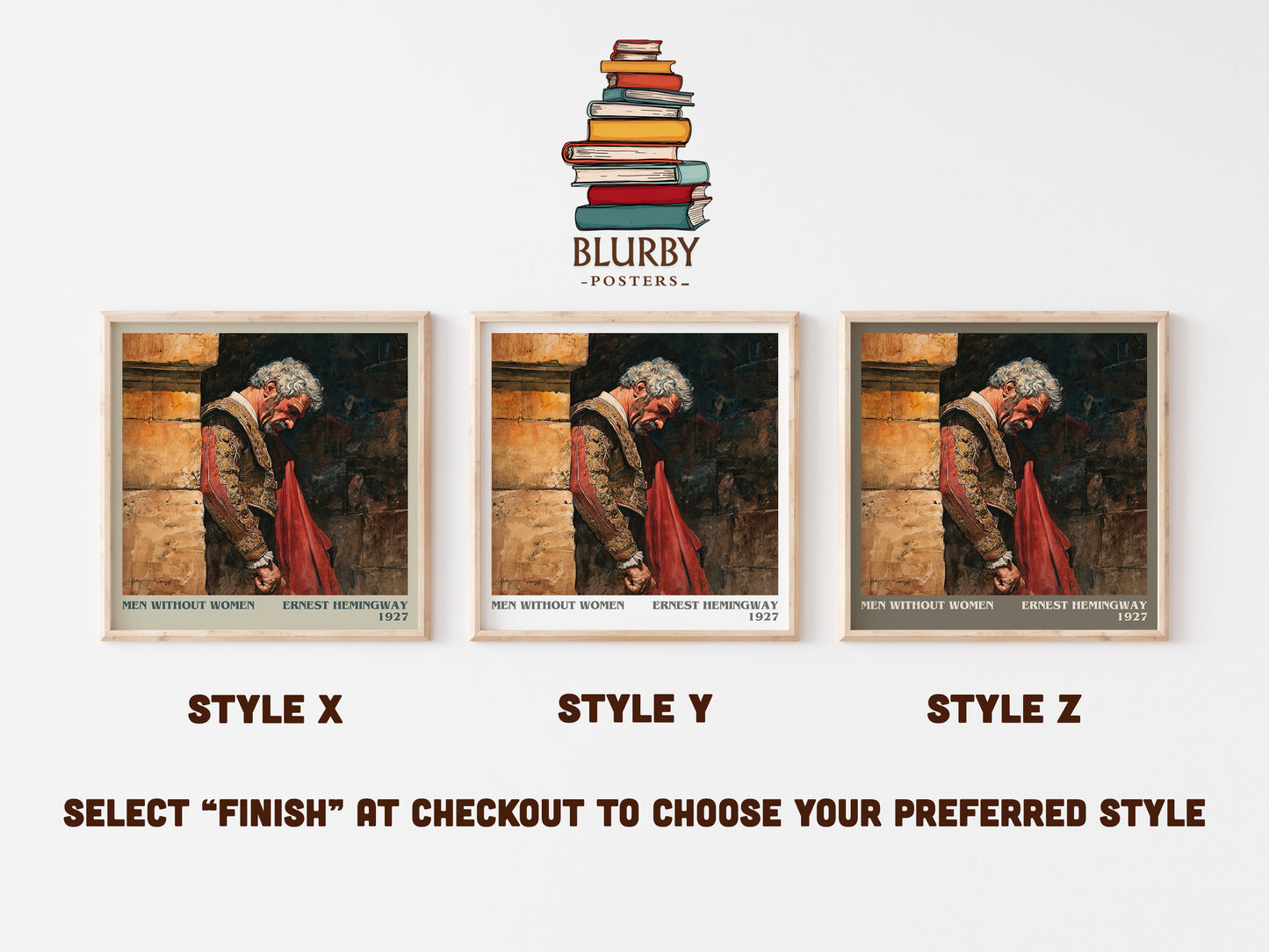 Men Without Women literary print in frame leaning in hallway – classic literature wall art