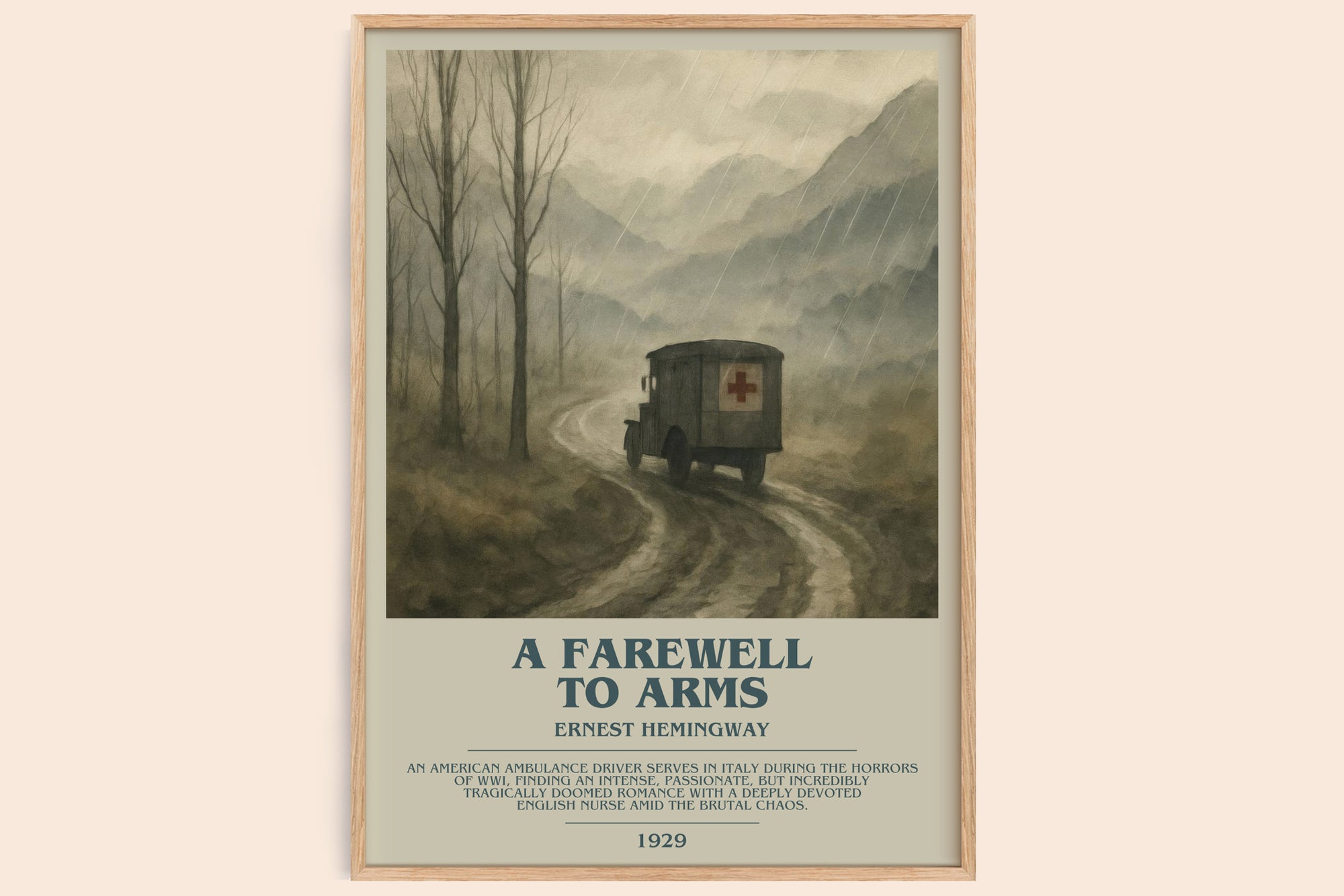 A farewell to arms bookish book poster by Ernest Hemingway – framed literary art print
