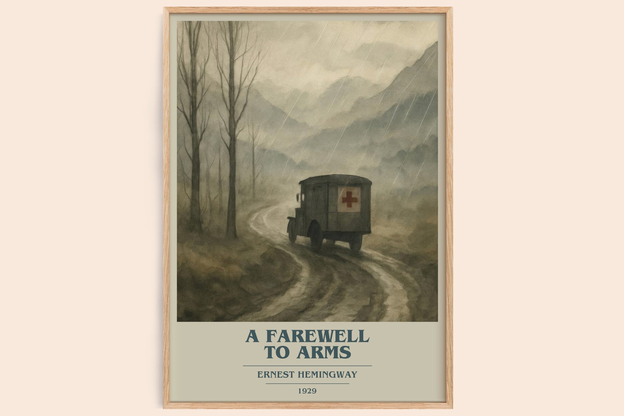 A farewell to arms book cover book poster by Ernest Hemingway – framed literary art print