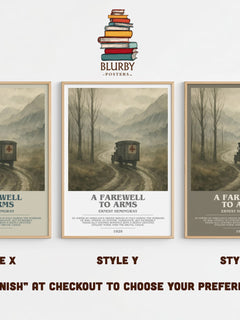 A farewell to arms Bookish Wall Art by Ernest Hemingway – Style X, Y and Z side by side – choose your finish