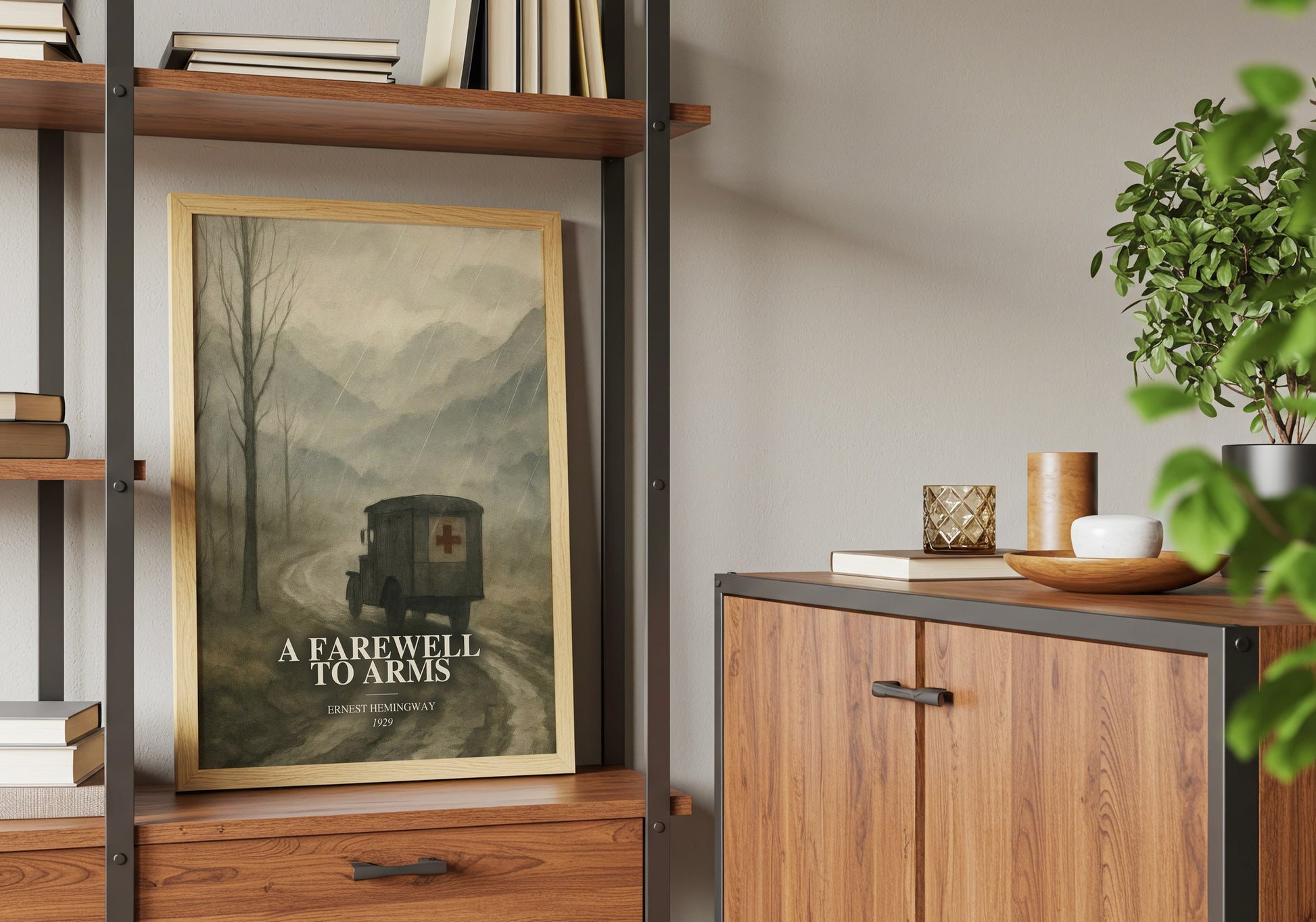 A Farewell To Arms book watercolour illustration paper finish options – matte satin gloss
