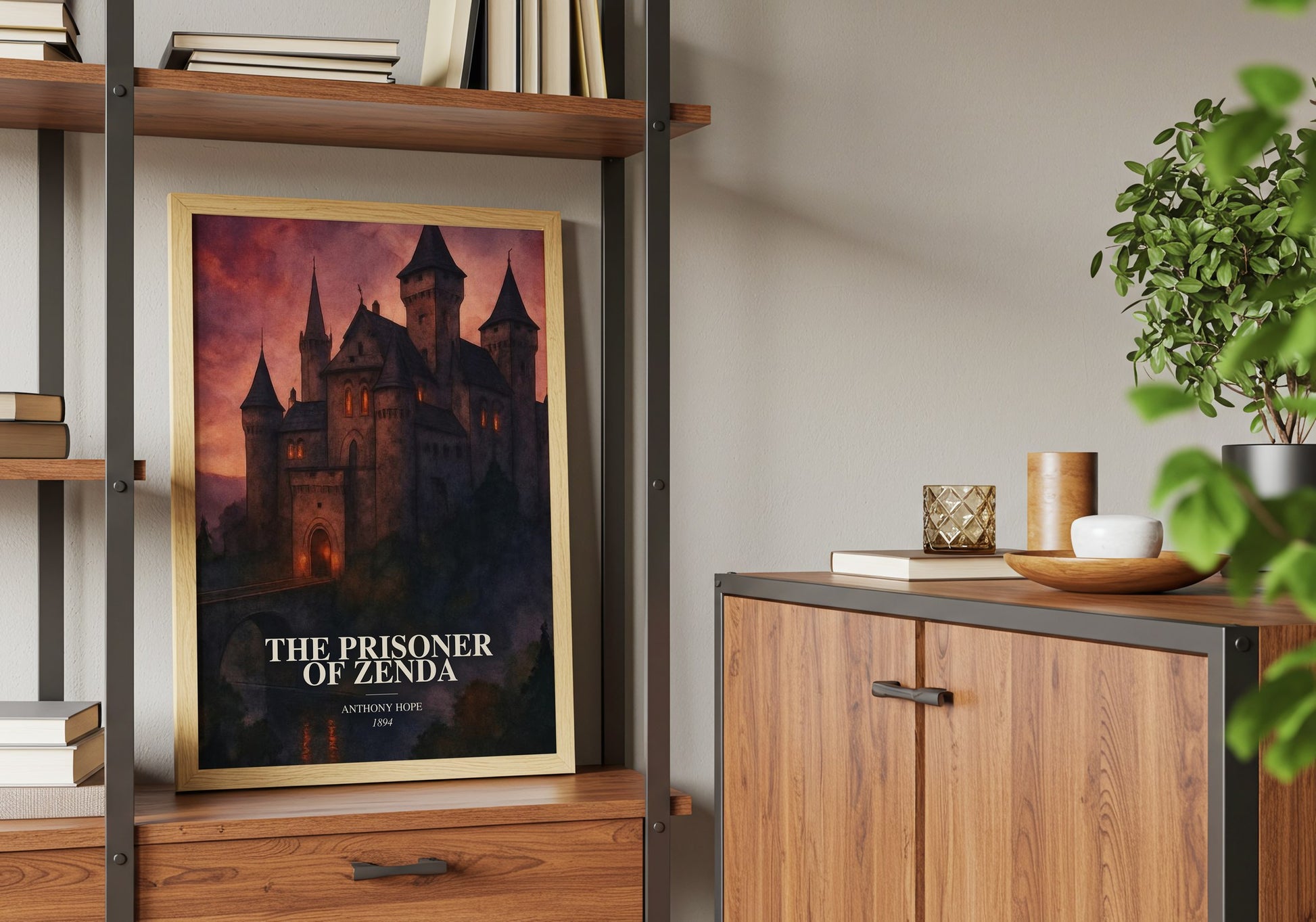 The Prisoner Of Zenda book watercolour illustration paper finish options – matte satin gloss