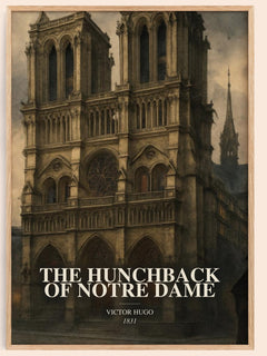 The Hunchback Of Notre Dame watercolour book poster by Victor Hugo – framed literary art print