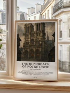 The Hunchback of Notre Dame Bookish Wall Art by Victor Hugo – framed print by a bright window