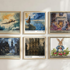 The Hunchback of Notre Dame Literary Art Print by Victor Hugo – square print in a six-frame gallery wall