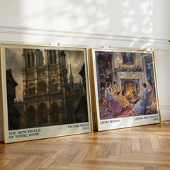 The Hunchback of Notre Dame Literary Art Print by Victor Hugo – large square framed print leaning against a wall