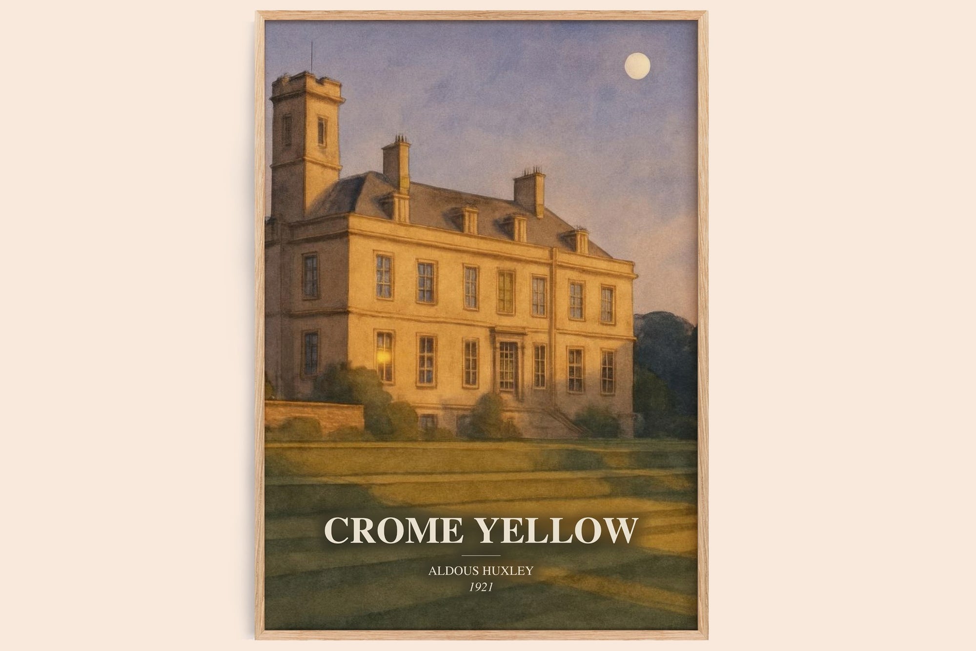 Crome Yellow watercolour book poster by Aldous Huxley – framed literary art print