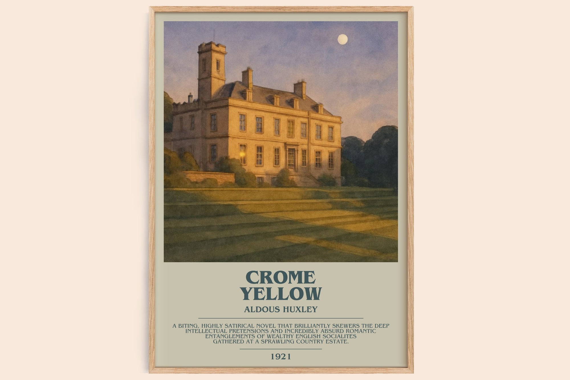 Crome Yellow bookish book poster by Aldous Huxley – framed literary art print
