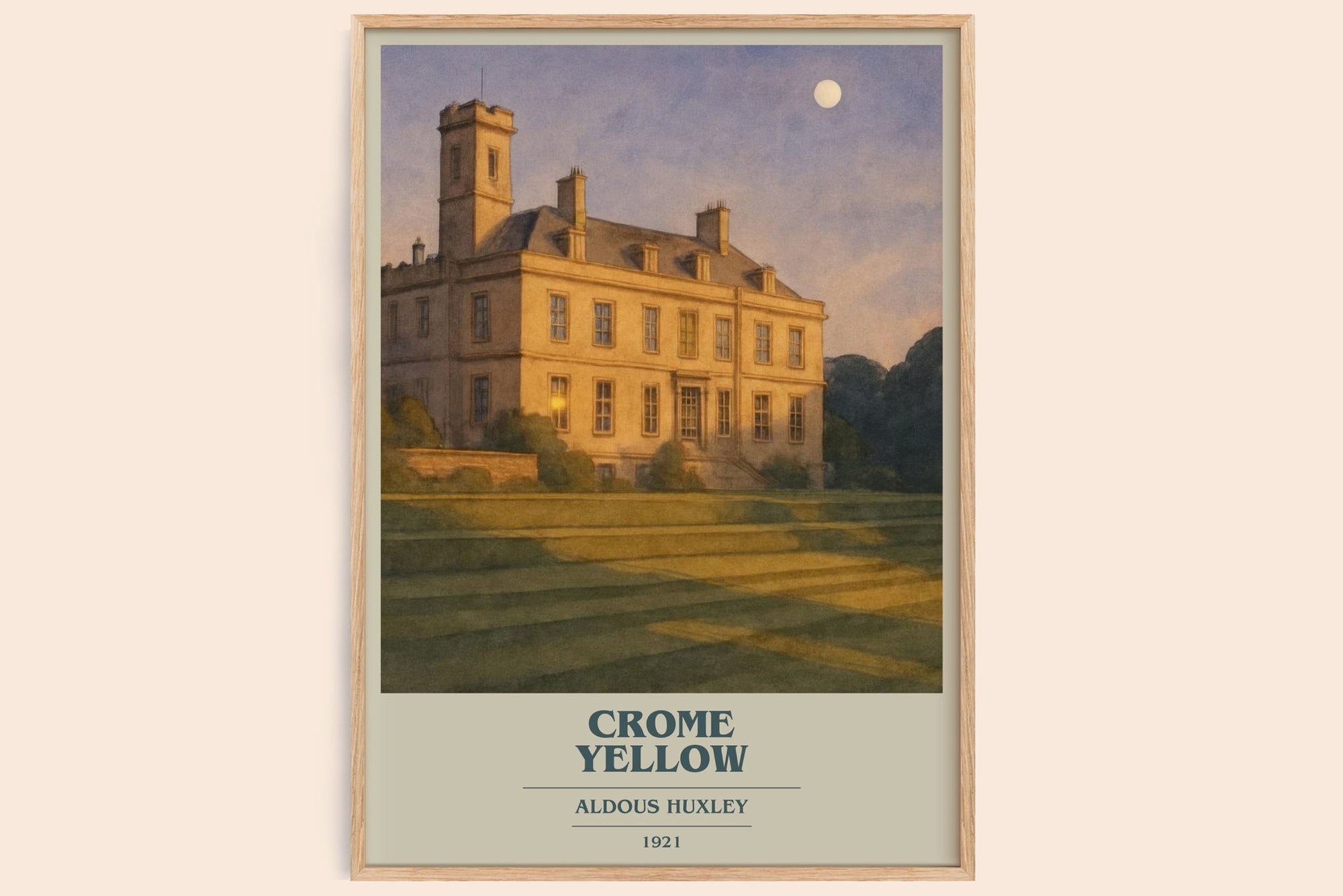 Crome Yellow book cover book poster by Aldous Huxley – framed literary art print