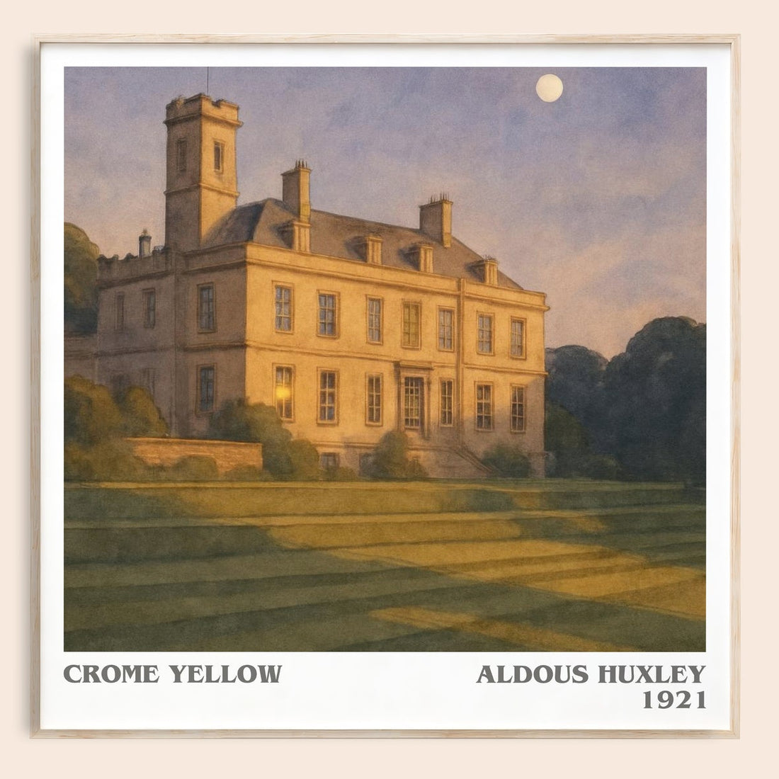 Crome Yellow literary book poster by Aldous Huxley – framed literary art print