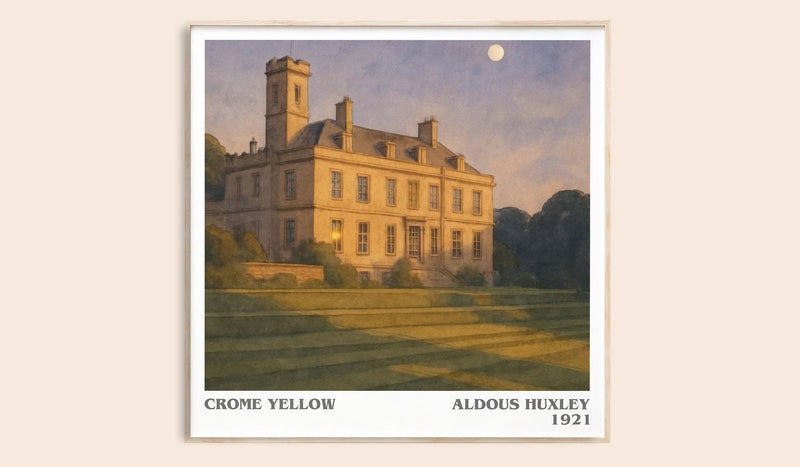 Crome Yellow literary book poster by Aldous Huxley – framed literary art print