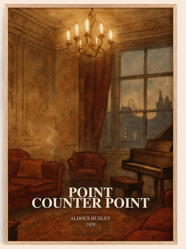 Point Counter Point watercolour book poster by Aldous Huxley – framed literary art print