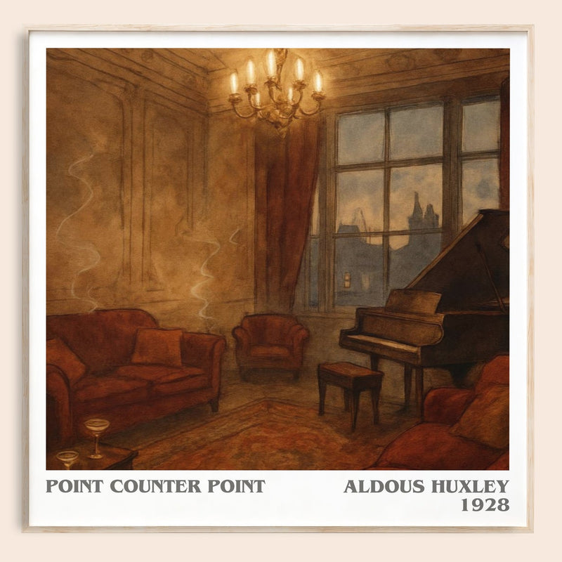 Point Counter Point literary book poster by Aldous Huxley – framed literary art print