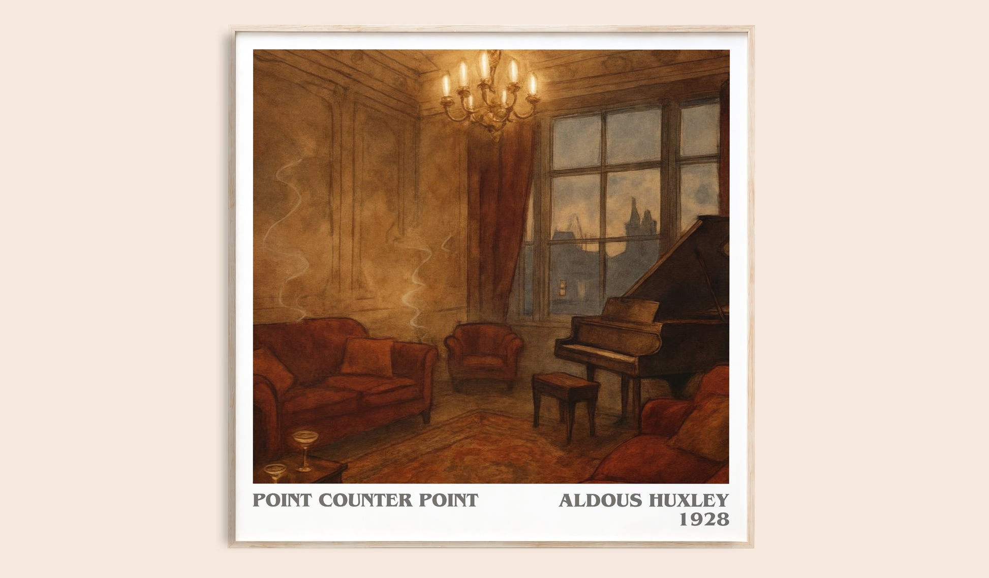 Point Counter Point literary book poster by Aldous Huxley – framed literary art print