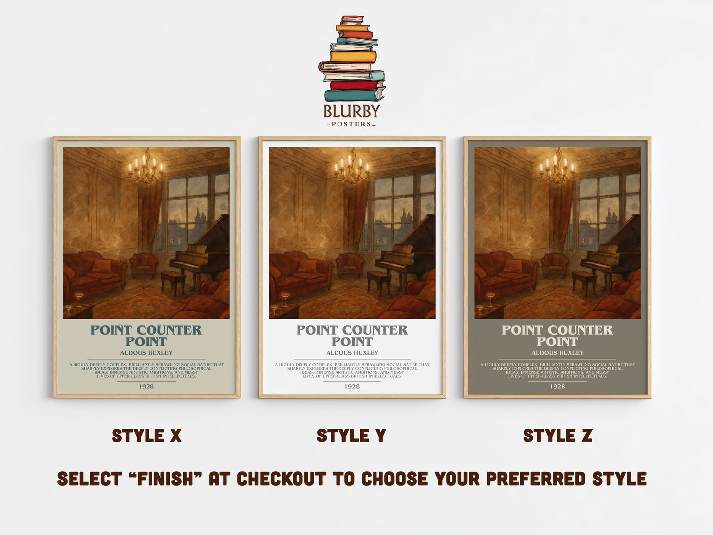 Point Counter Point bookish print in frame leaning in hallway – adventure wall art