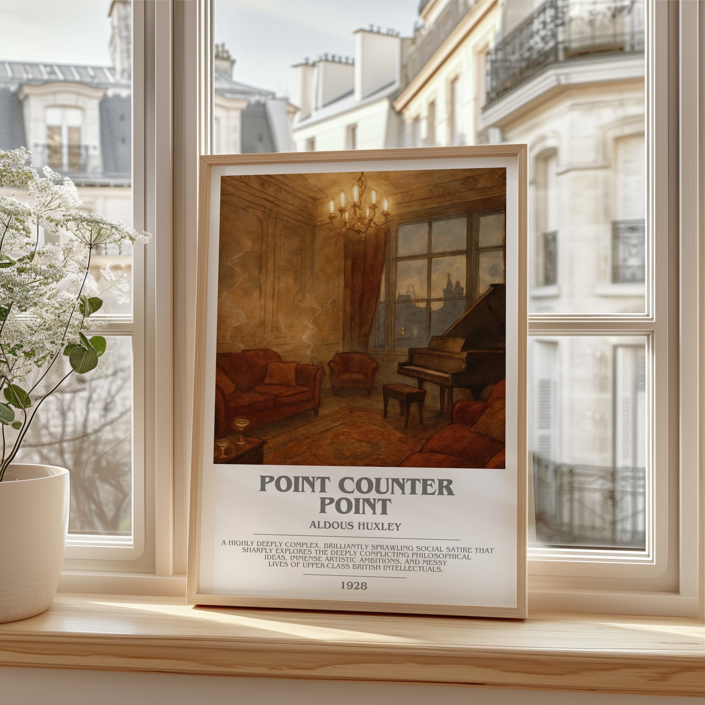 Point Counter Point bookish poster colour and style options – Aldous Huxley book art