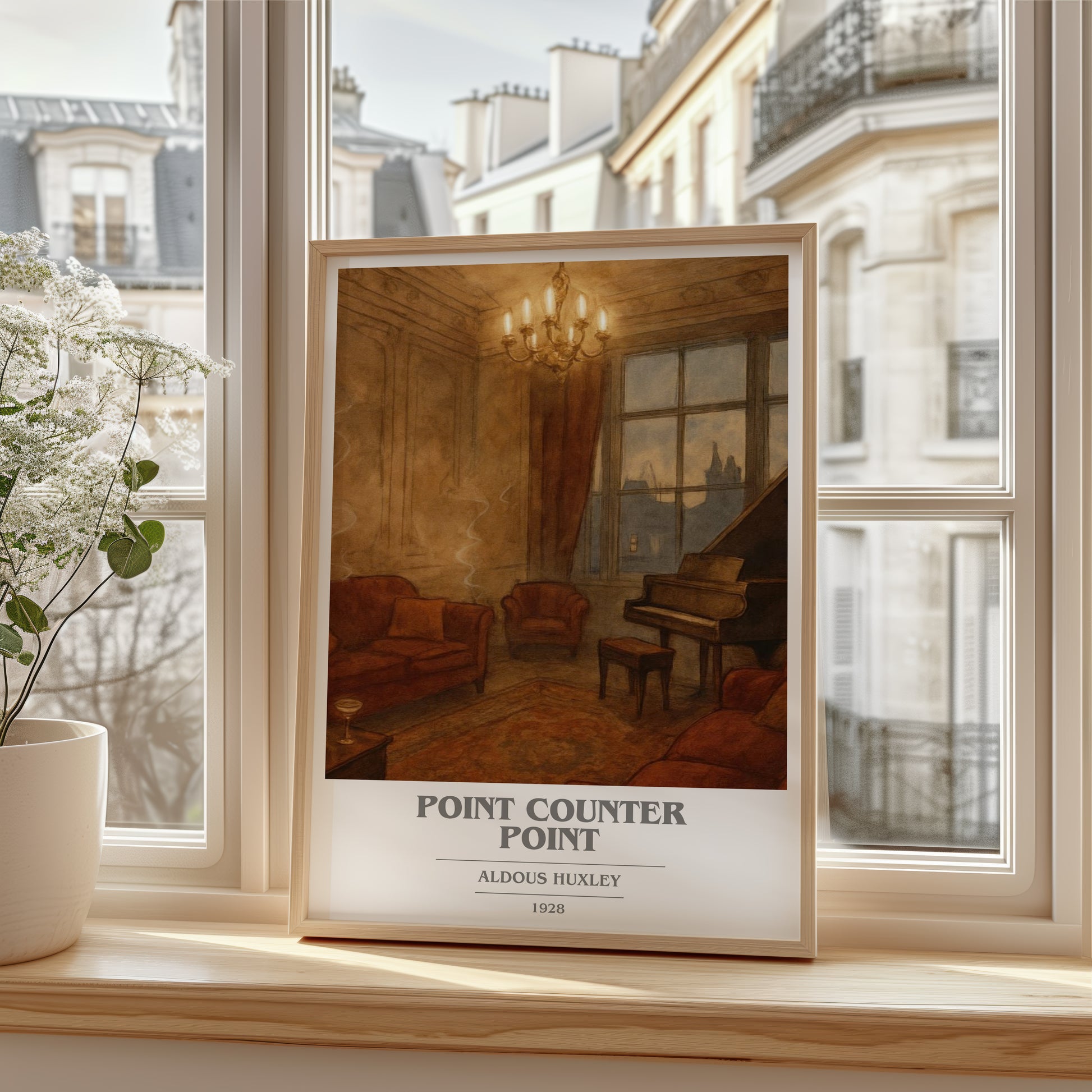 Point Counter Point book cover poster colour and style options – Aldous Huxley book art