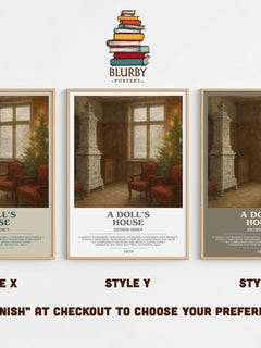 A Doll’s House Bookish Wall Art by Henrik Ibsen – Style X, Y and Z side by side – choose your finish