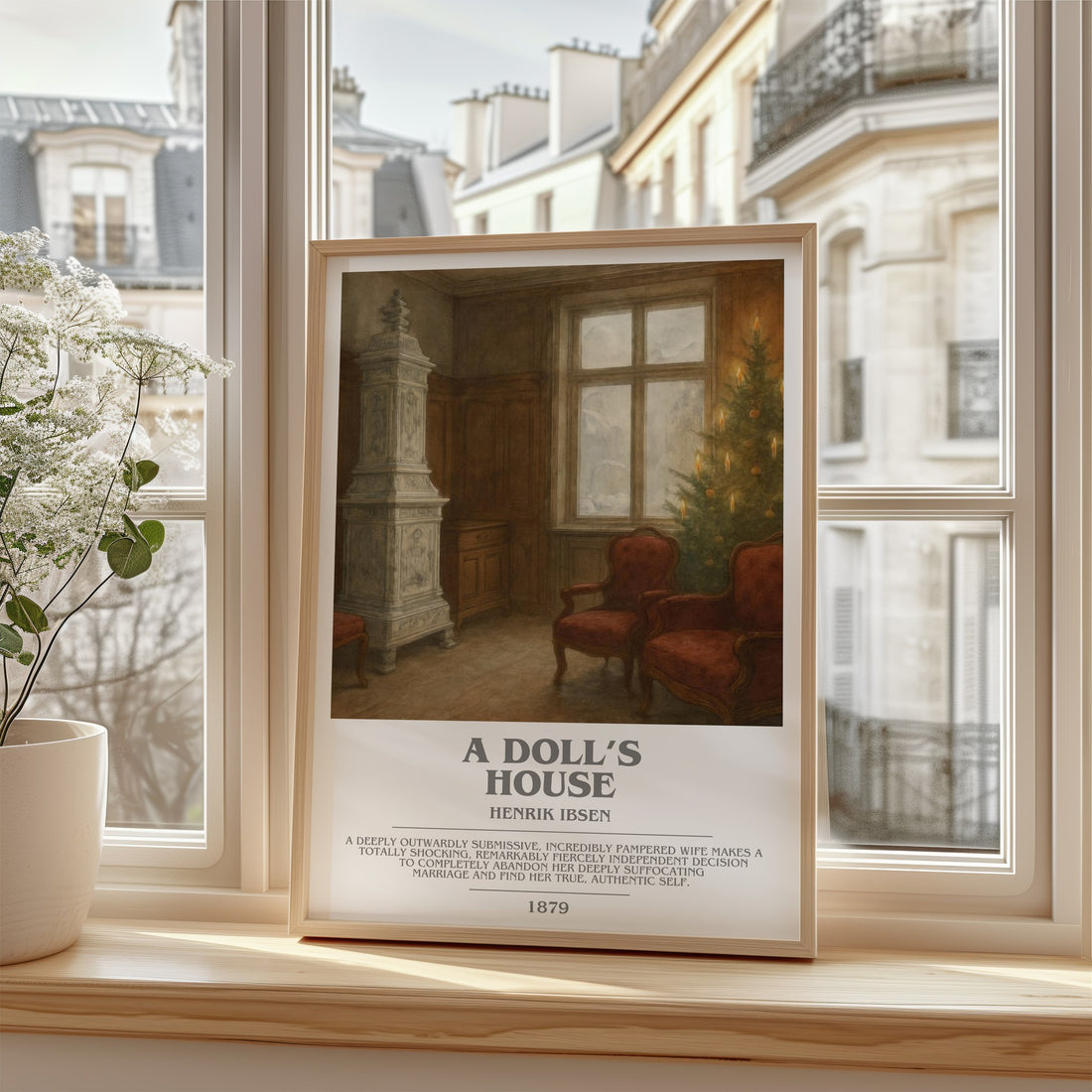 A Doll’s House Bookish Wall Art by Henrik Ibsen – framed print by a bright window