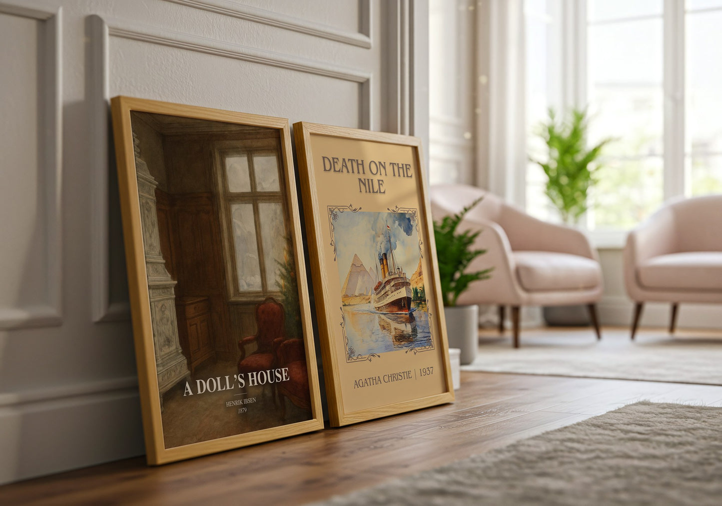 A Doll’S House watercolour print framed by window – literary home decor
