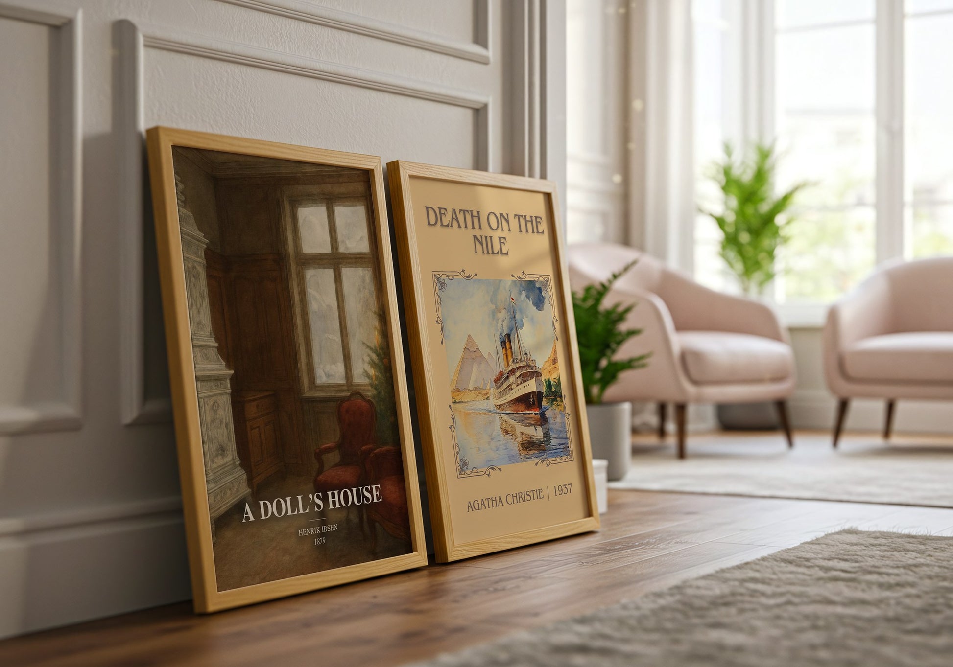 A Doll’S House watercolour print framed by window – literary home decor